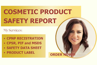 write cpsr, safety report, sds, pif, product label for eu uk