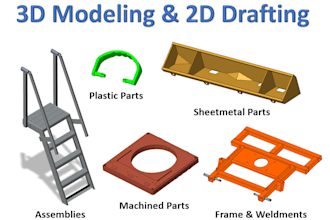 design 3d model with 2d drafting