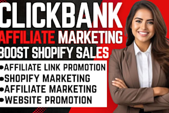build clickbank affiliate marketing, ecommerce shopify website link promotion