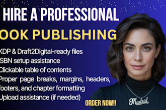 format and publish your book on amazon KDP and draft2digital with isbn