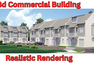 do 3d warehouse design, commercial building, restaurants, shop, office rendering