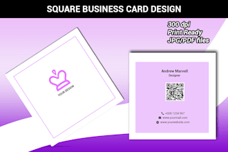 square business card design within 5 hours
