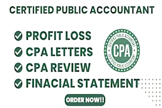provide a CPA letter, profit and loss statement