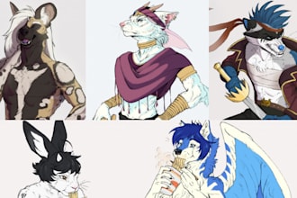 draw a full body illustration of your furry, fursona