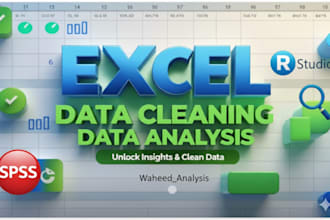 do data cleaning ,data analysis using excel,spss , r