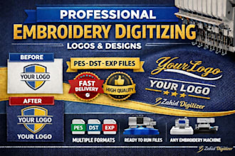 make embroidery digitizing files for caps shirts jackets