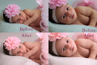 professionally retouch newborn baby photos