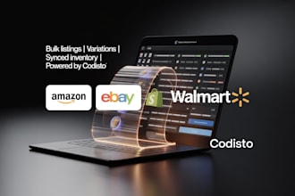 create bulk and variation listings on amazon, ebay, shopify, walmart via codisto