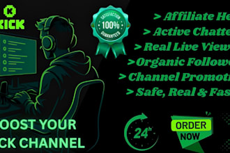 do organic kick promotion, channel promotion, kick channel