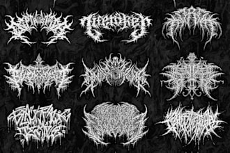 create black, death metal, grindcore deathcore band logo