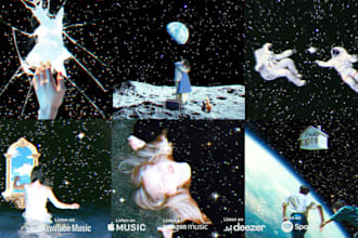 design eye catching dreamy music cover for singles and albums