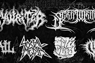 draw awesome logo death metal, black metal font