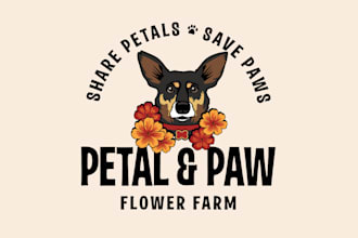 create animal cat dog pet care veterinary logo