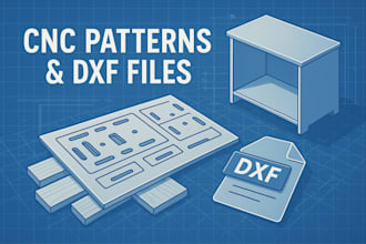 design cnc patterns and deliver nest optimized dxf files for furniture projects