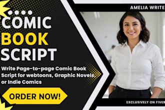 write comic book script anime script manga recap screenplay writer