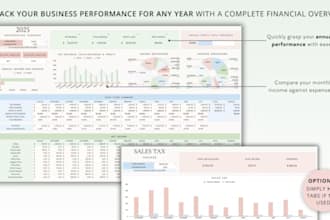 custom excel dashboards, automated order tracking, and profit loss spreadsheets
