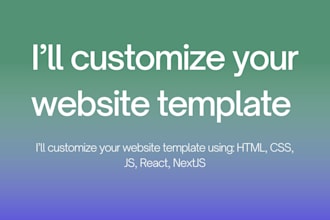 customize a website from your template