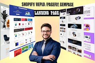 design clone or build shopify products landing page with replo pagefly gempage