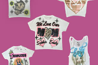custom airbrush design on clothing or canvas