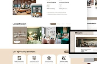 design interior design website, architecture, home decor, construction website