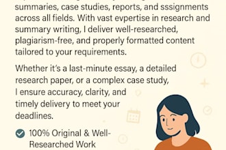 research, write essay and summaries, case study and do assignments