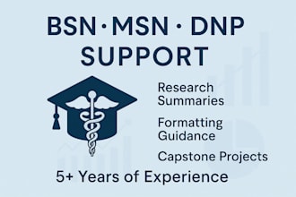 support dnp, msn, bsn projects with spss and excel research guidance