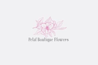 do unique modern botanical, flower, floral logo