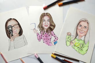 draw caricature, portrait, cartoon from your photo
