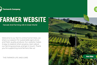 develop agriculture farm and farmers website
