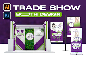 design trade show backdrop, exhibition booth, banner or standees