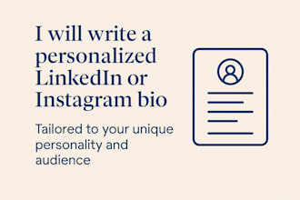 write a professional and personalized linkedin or instagram bio