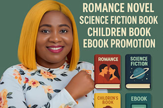 promote romance novel, science fiction book, children book, ebook promotion, kdp