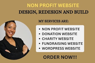 design non profit website for charity, donation, fundraising, crowdfunding ngo