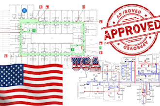 do USA fire sprinklers plan, fire alarm, fire safety plan escape evacuation plan