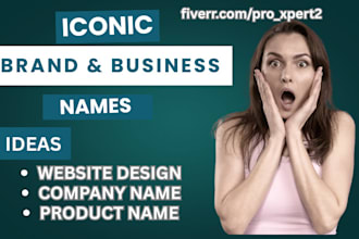 create a professional business name idea, brand positioning and logo design