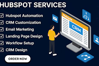 setup hubspot automation, design hubspot landing page and hubspot website