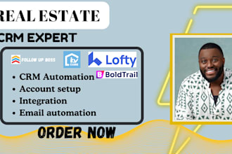 setup lofty crm, kvcore, boldtrail, wise agent crm, be your executive VA
