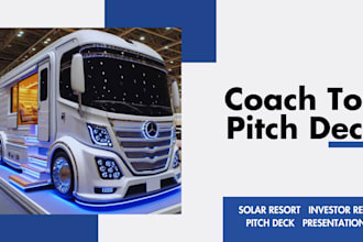 design investor ready UK USA coach tour company  pitch deck ppt  for bank loans