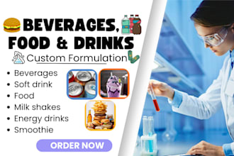 formulate food beverage, energy drink, beer, supplement, smoothie recipe