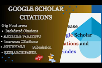 write and increase google scholar citations, backdated citations, index journal