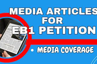 write and publish on major media outlets for eb1a, o1, visa