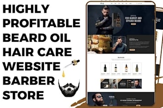 design beard oil hair care website beard care website barber store salon website