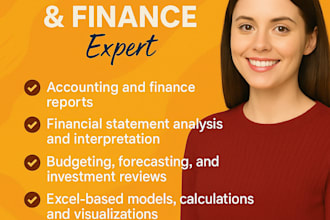 assist with accounting, finance tasks, financial analysis reports and excel