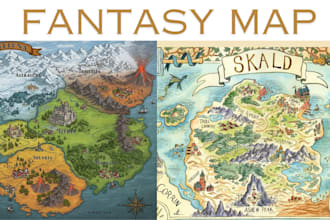 illustrate vector map, map design, 3d isometric fantasy map, cartography city