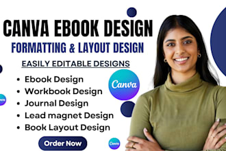 do canva ebook design book formatting journal lead magnet workbook layout design