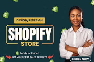 build shopify store, shopify website, design ecommerce dropshipping store