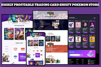 design trading card shopify store pokemon store game store trading cards website