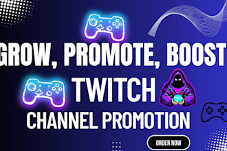 professionally promote your twitch channel to boost live viewers and growth