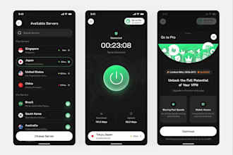 develop vpn app, vpn server, admob app, openvpn, website, android, ios, admin