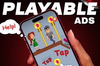 create stunning playable ads 2d html5 web game, unity 2d game